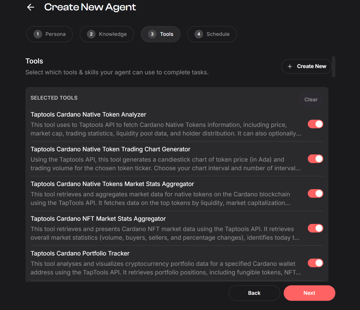TapTools Agent tools activation