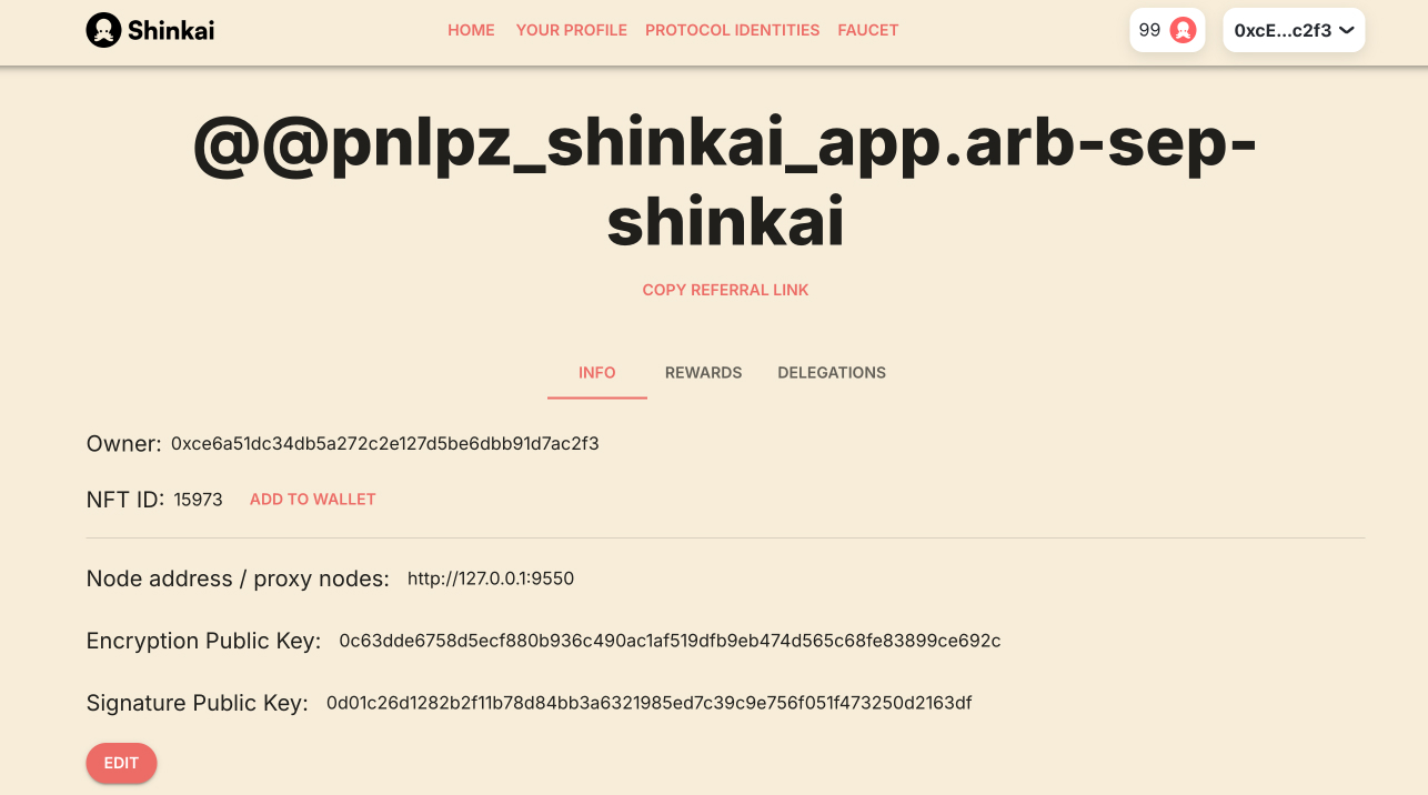 Shinkai Identity Registered