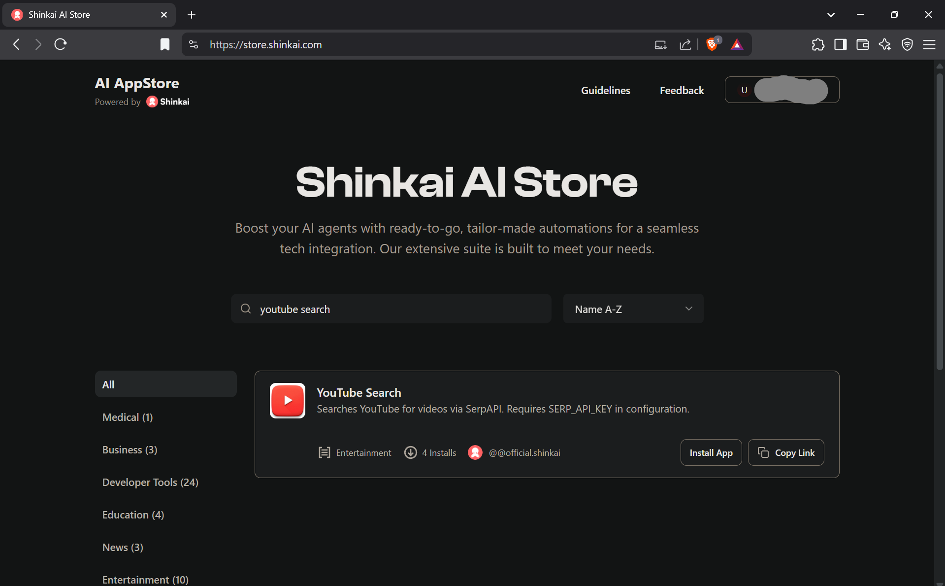 Shinkai AI Store - Tool Installation